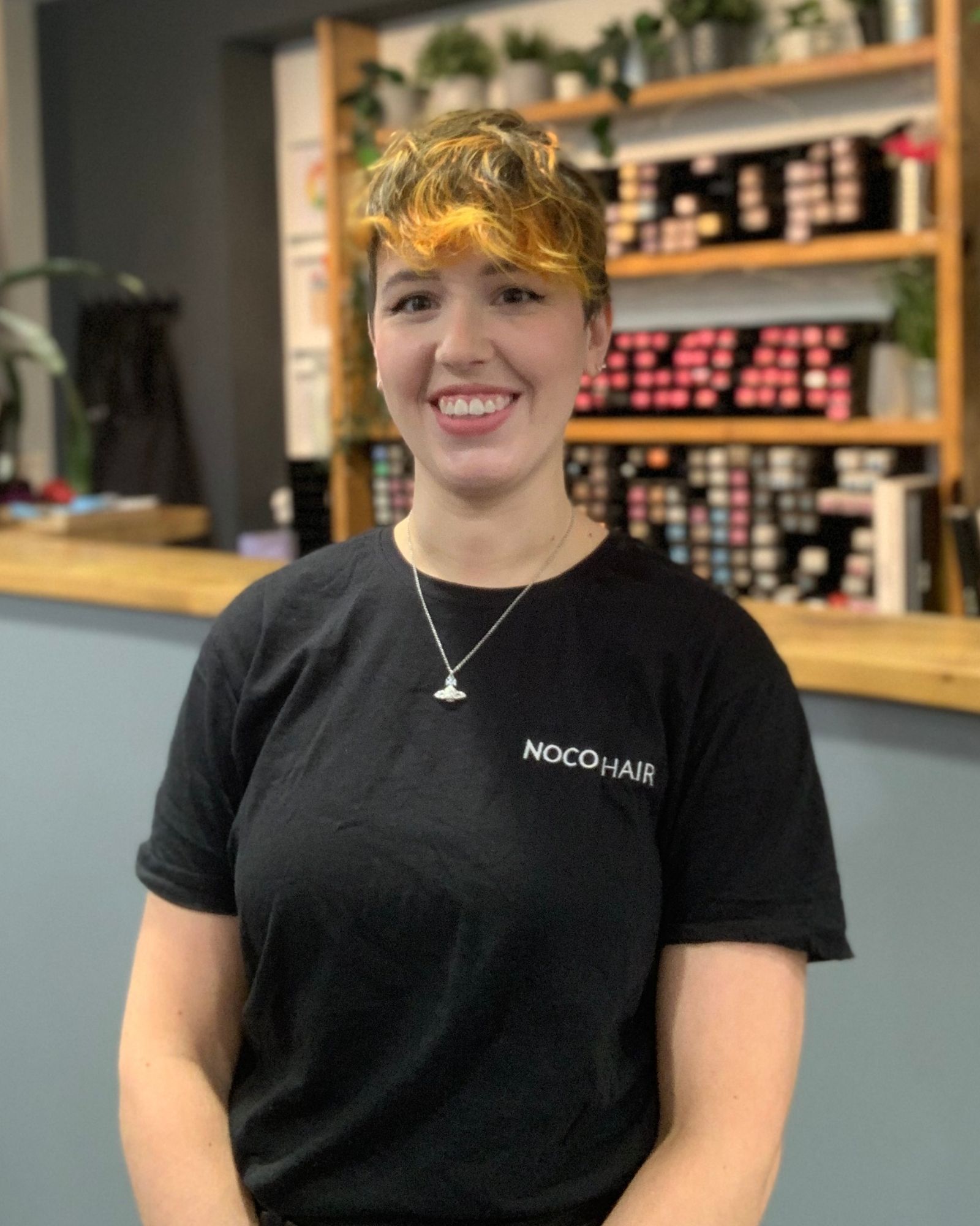 Salon stylist smiling