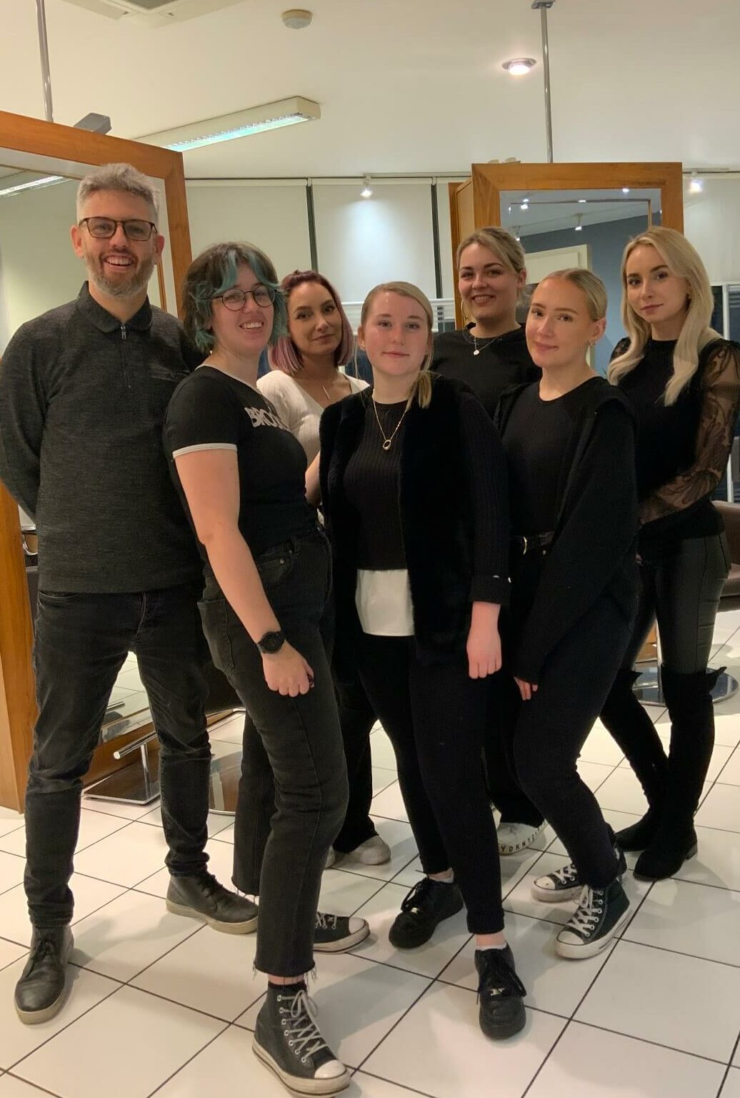 Colleagues posing for a team photo