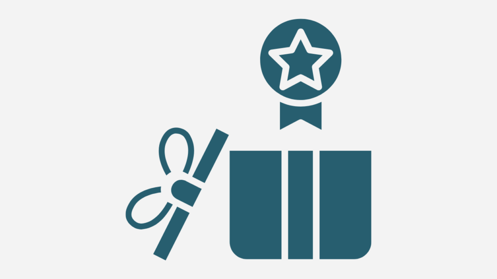 NOCO Hair reward points icon showing a gift box symbol for salon loyalty benefits.