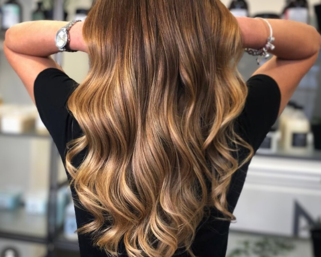 Brunette golden balayage hair colour at NOCO Hair Bristol