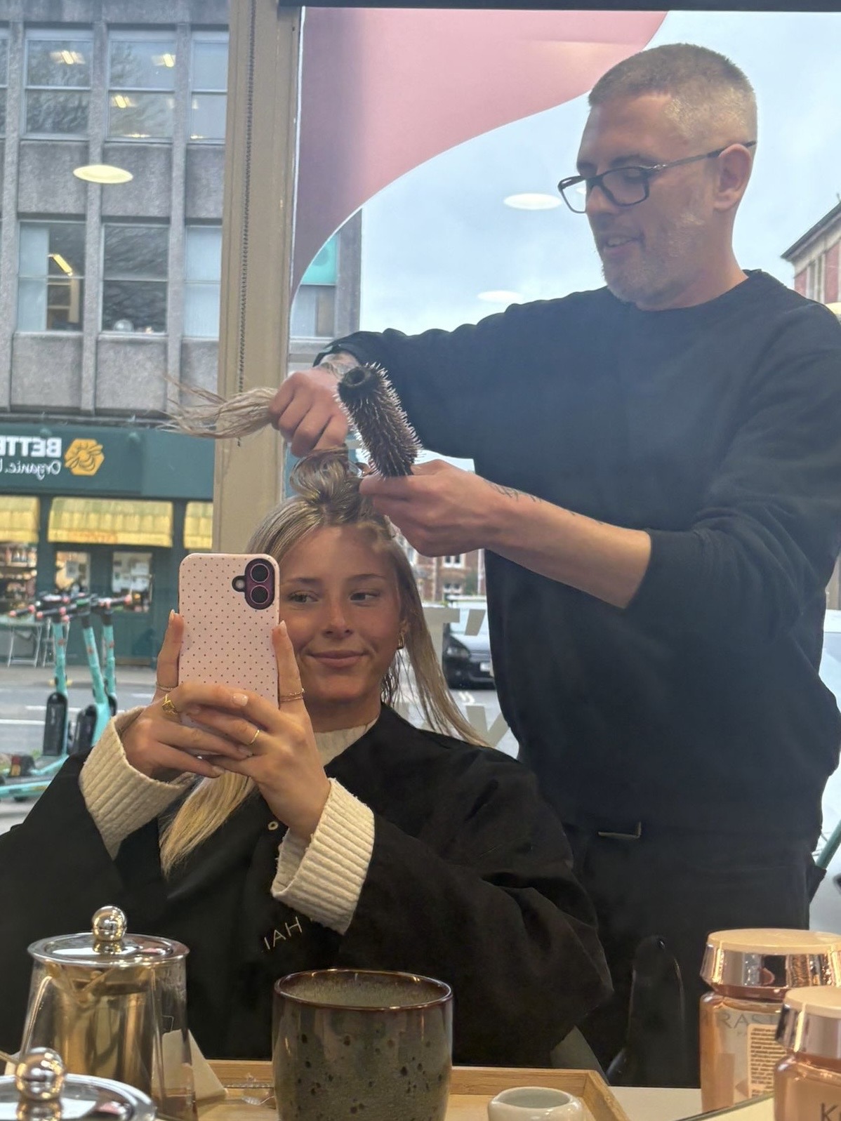 Noel Halligan blow dry at NOCO Hair Bristol after colour treatment